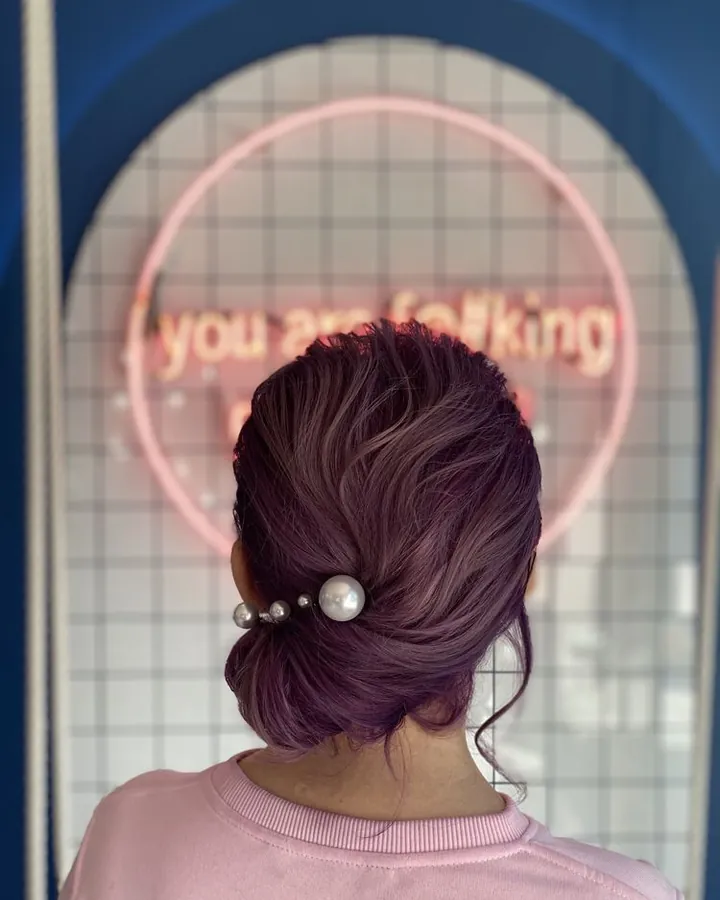 Styled updo with accessory at SB SPACE, Los Angeles